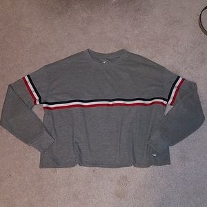 Hollister long sleeve red, white, & blue strips